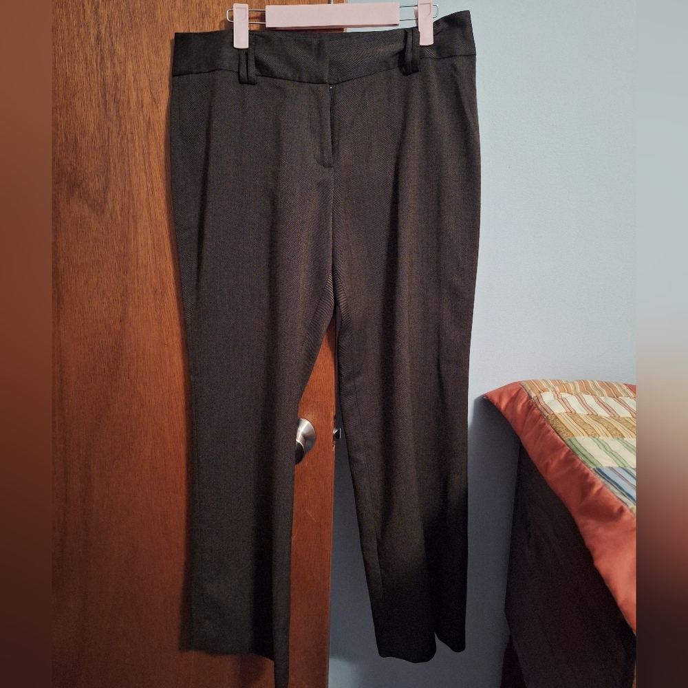 Ruby Rd Brown Herringbone Print Women's Pants Size 12 Petite